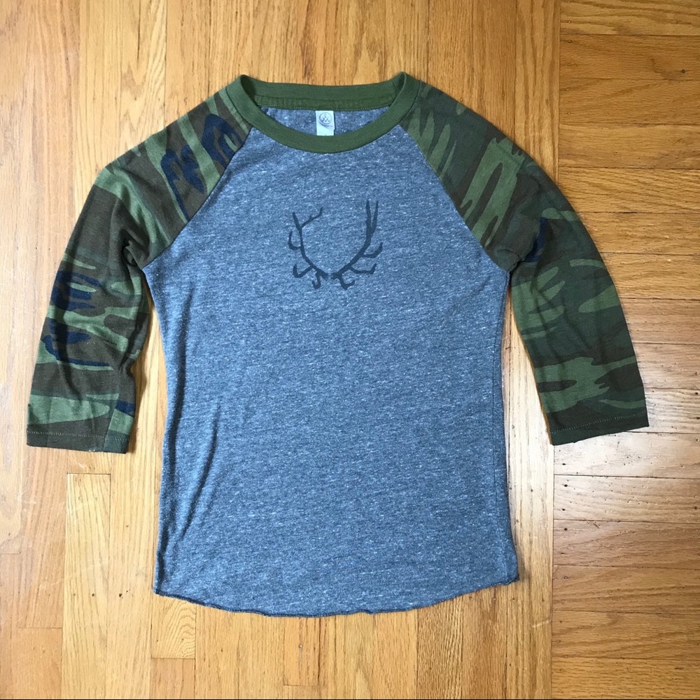 Alternative Baseball Shirt, Camo Sleeves, Antlers